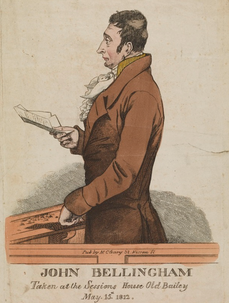 An illustration of Bellingham made during his trial.